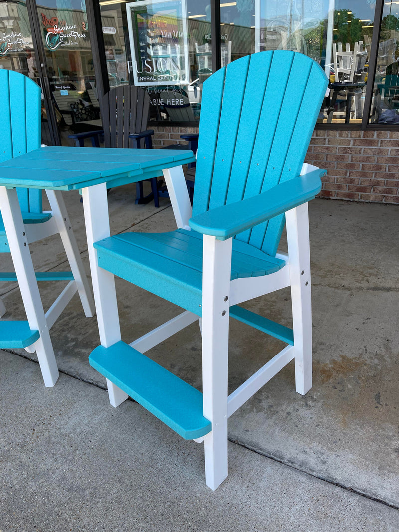 Aruba Blue White Poly Outdoor Furniture Pub Set