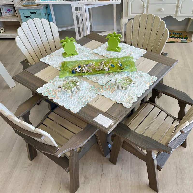 Coastal Gray on Birch Poly Outdoor Furniture Table & Chair Set