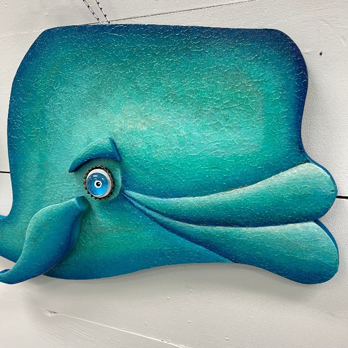 “Huey Lipps” Funky Wooden Whale - Sunshine & Sweet Pea's Coastal Decor