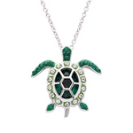Crystal Turtle Birth Stone Necklace