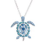 Crystal Turtle Birth Stone Necklace