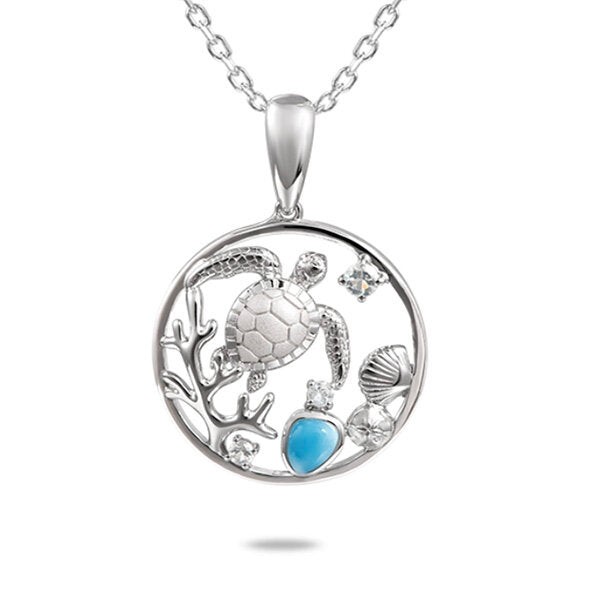 Larimar Turtle Pendant