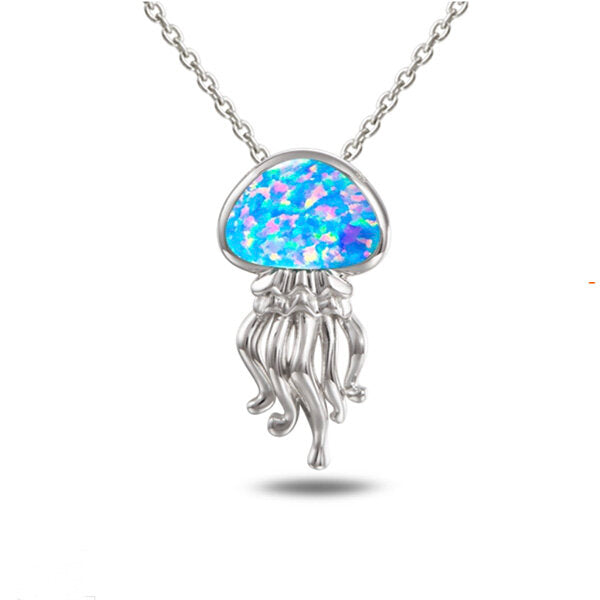 Opal Jellyfish Necklace - Sunshine & Sweet Pea's Coastal Decor