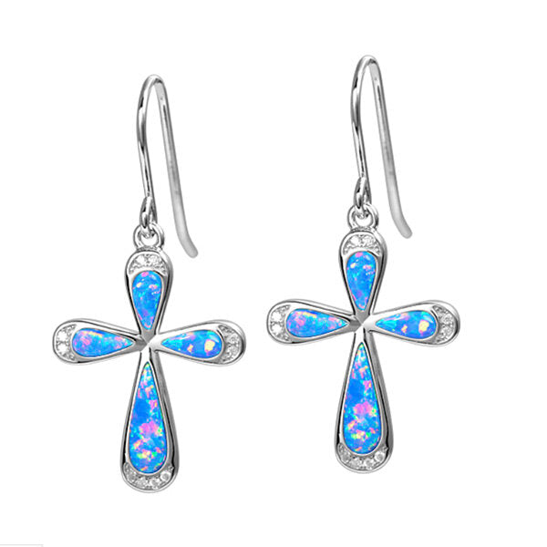 Opal Cross Earrings - Sunshine & Sweet Pea's Coastal Decor