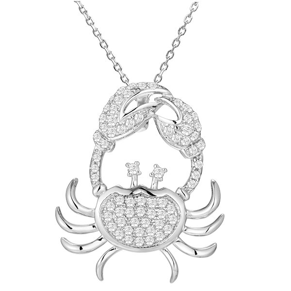 Sterling Silver Crab Necklace - Sunshine & Sweet Pea's Coastal Decor