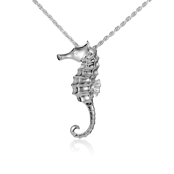 Sterling Silver Seahorse Necklace - Sunshine & Sweet Pea's Coastal Decor