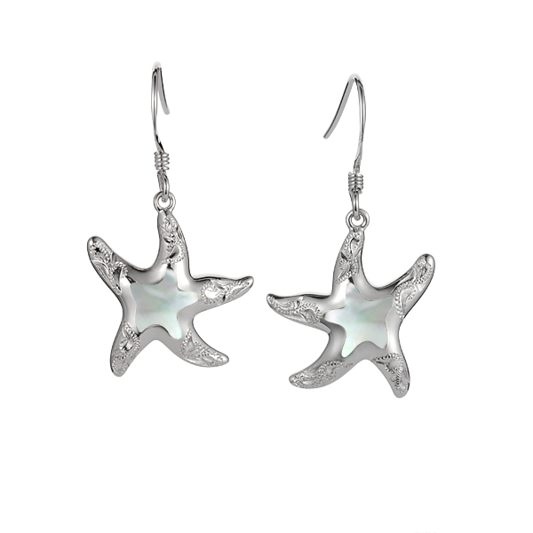 Sterling Silver & Mother of Pearl Starfish Earrings - Sunshine & Sweet Pea's Coastal Decor