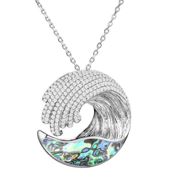 Alamea Abalone Shell Wave Necklace - Sunshine & Sweet Pea's Coastal Decor