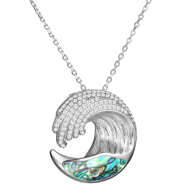 Abalone Shell Wave Necklace - Sunshine & Sweet Pea's Coastal Decor