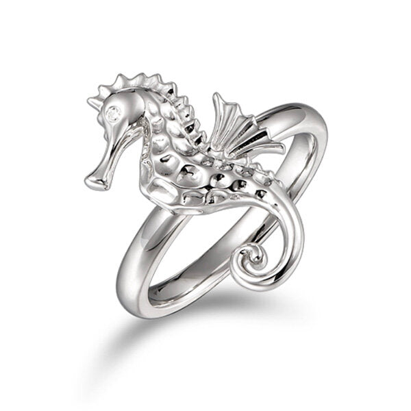 Sterling Silver Seahorse Ring - Sunshine & Sweet Pea's Coastal Decor