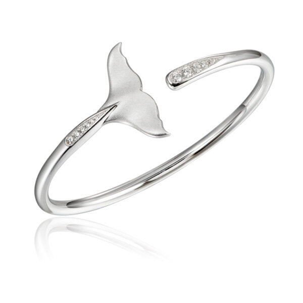 Sterling Silver Whale Tail Bangle