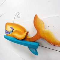 Funky Wooden Whale Surfer