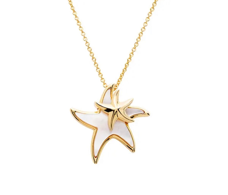 Gold Vermeil Mother of Pearl Starfish Necklace