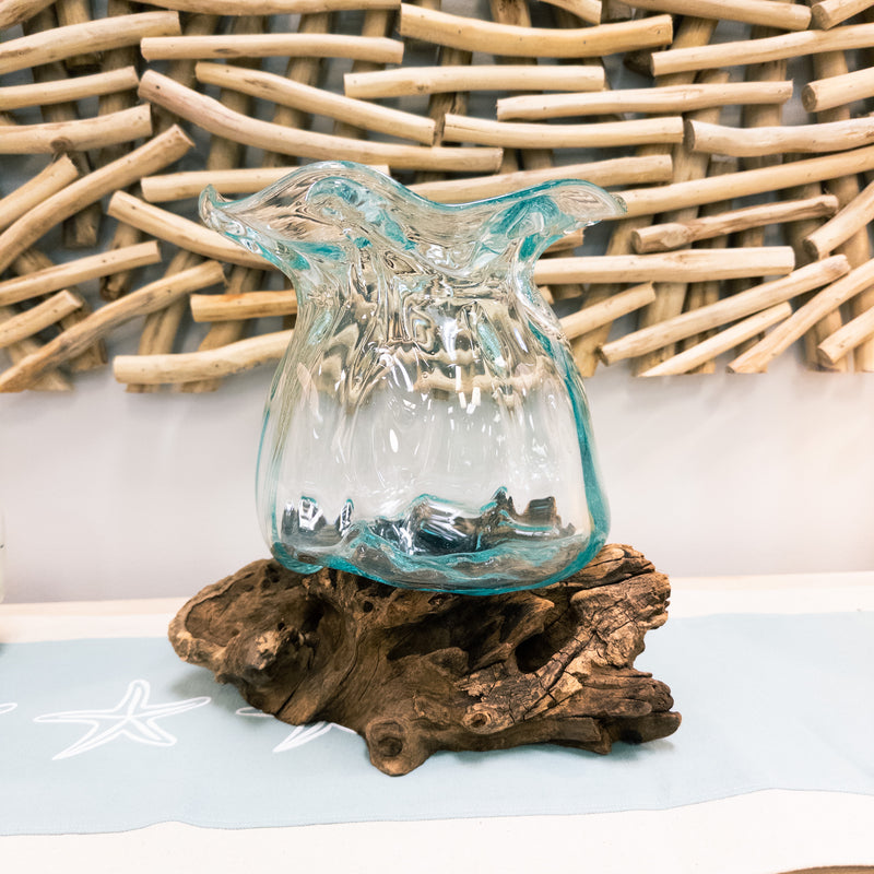 Large Mouthblown Petal on Driftwood