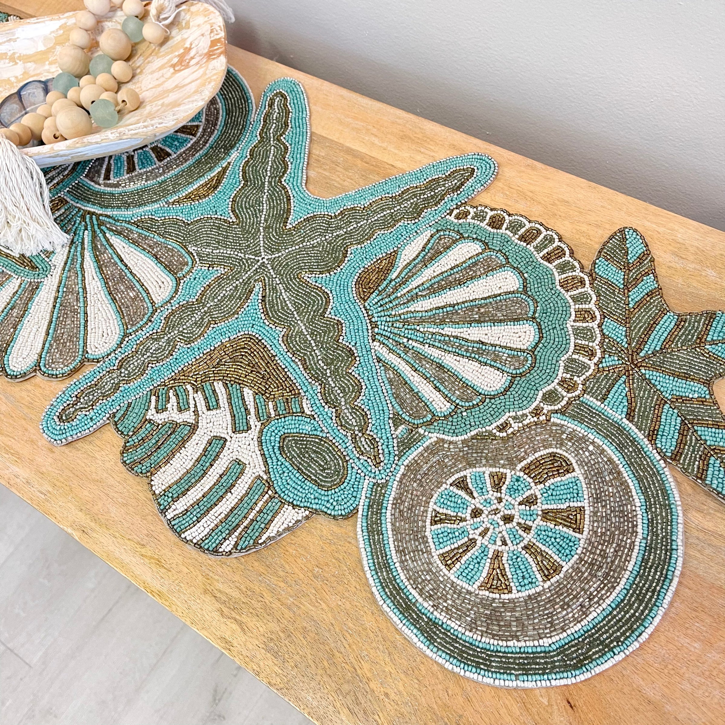 Seashell Beaded Table Runner