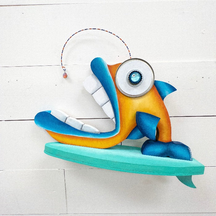 Funky Wooden Fish Surfer