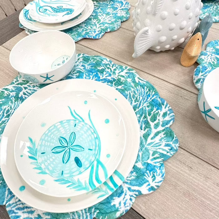 Sea Life Hand Painted Ceramic Dish Set