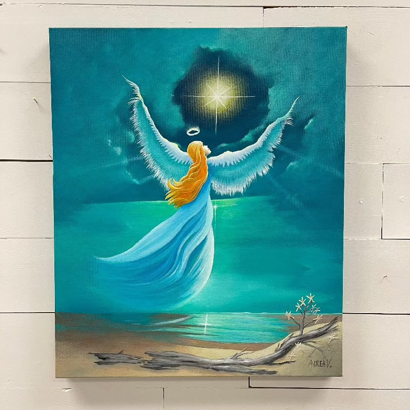 Coastal Angel on Gallery Wrapped Canvas