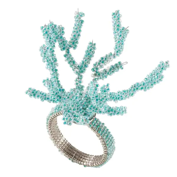 Beaded Coral Napkin Ring