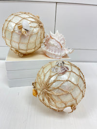 Capiz Shell Ball w/Seashells, Pearl & Abaca Net