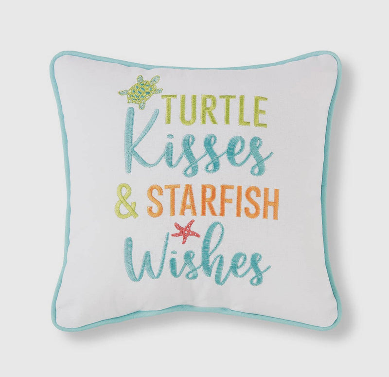 Turtle Kisses & Starfish Wishes Pillow