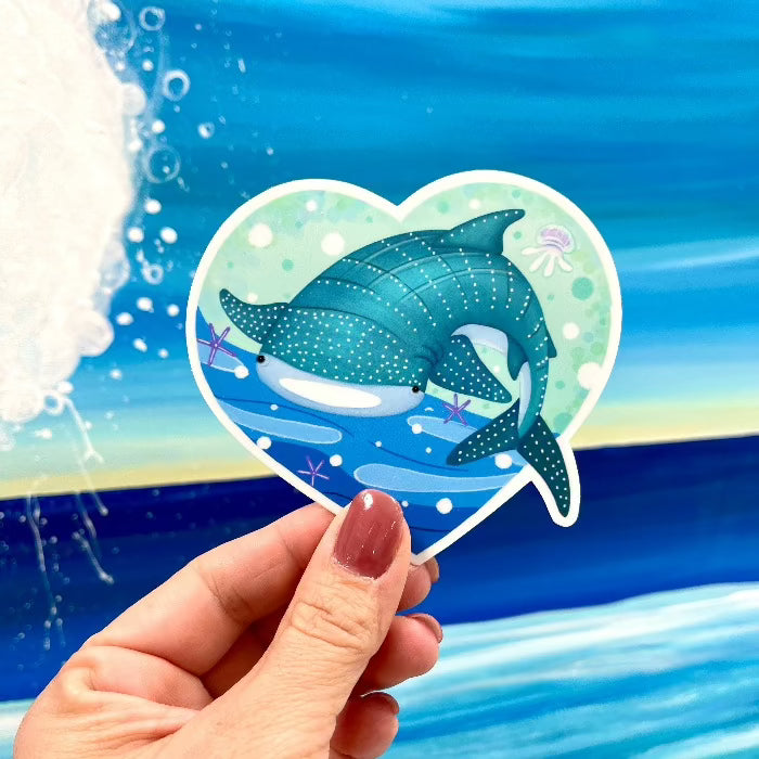 Whale Shark Heart Sticker - Sunshine & Sweet Pea's Coastal Decor