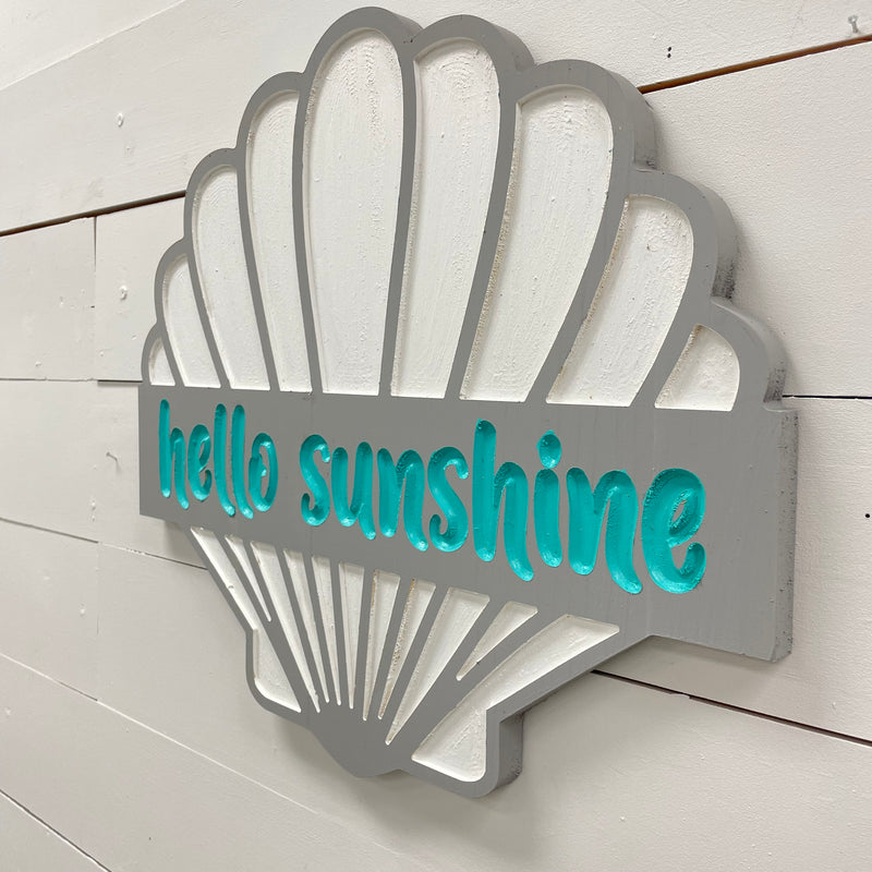 Hello Sunshine Wooden Shell Sign