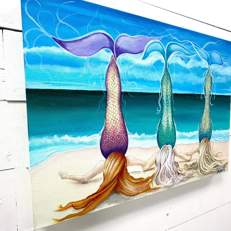 Mermaid Friends Seascape - Sunshine & Sweet Pea's Coastal Decor
