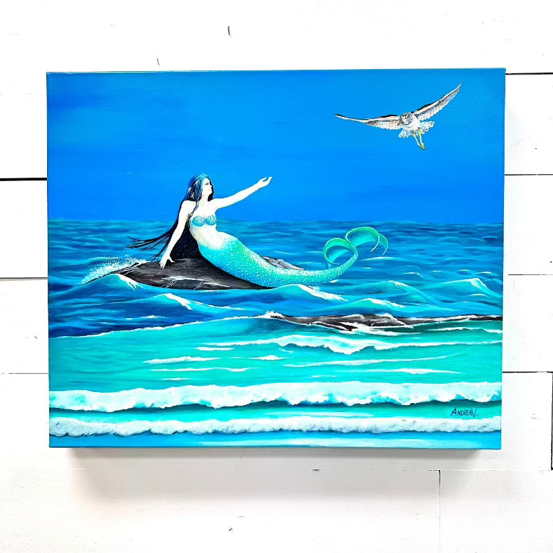 Ocean Mermaid & Seagull - Sunshine & Sweet Pea's Coastal Decor