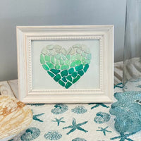 Assorted Heart Shaped Sea Glass Watercolor Paintings - Sunshine & Sweet Pea's Coastal Decor