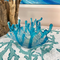 Ice Blue Coral Glass Tea Light Holder - Sunshine & Sweet Pea's Coastal Decor