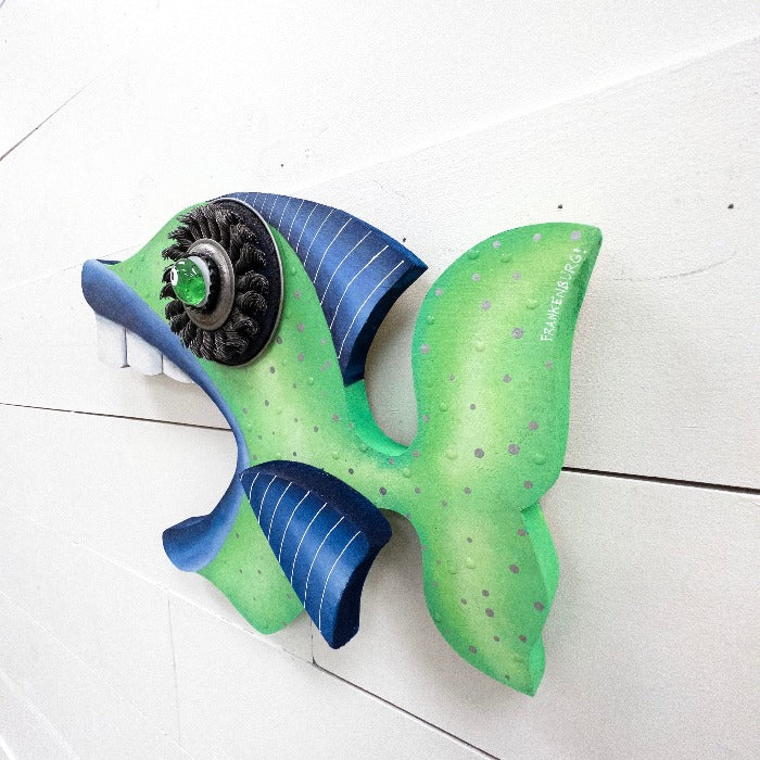 "Brushy McWireye" Funky Wooden Fish - Sunshine & Sweet Pea's Coastal Decor