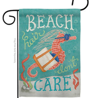 Seahorse Beach Hair Don't Care Garden Flag