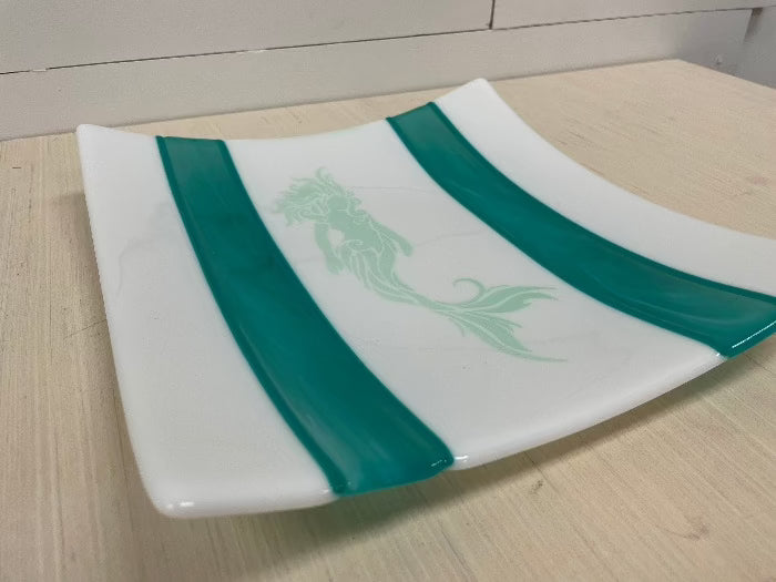 Handmade Mermaid Glass Platter - Sunshine & Sweet Pea's Coastal Decor