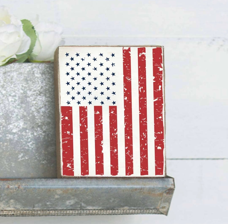 American Flag Wooden Table Sitter