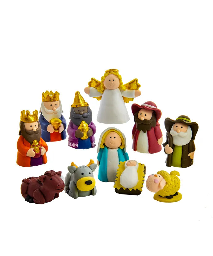 Clay Dough Nativity Figurines Sunshine & Sweet Peas Coastal Decor