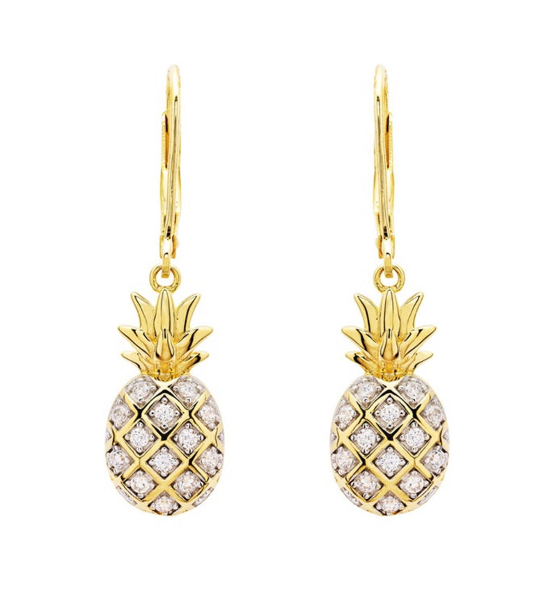 Gold Vermeil Pineapple Drop Earrings