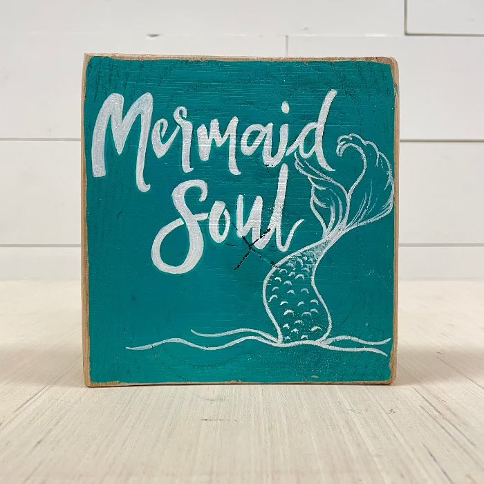 Mermaid Soul Wooden Table Sitter - Sunshine & Sweet Pea's Coastal Decor