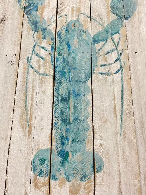Blue Lobster on Pallet Wood