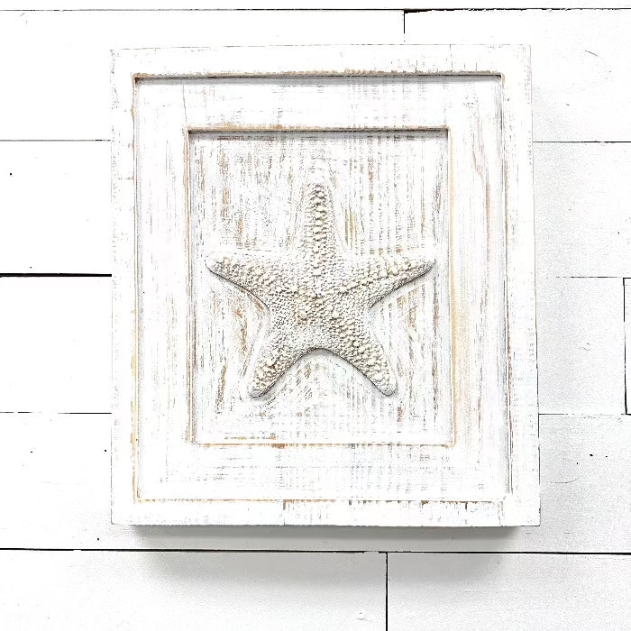 Starfish Double Framed Wood Carving - Sunshine & Sweet Pea's Coastal Decor