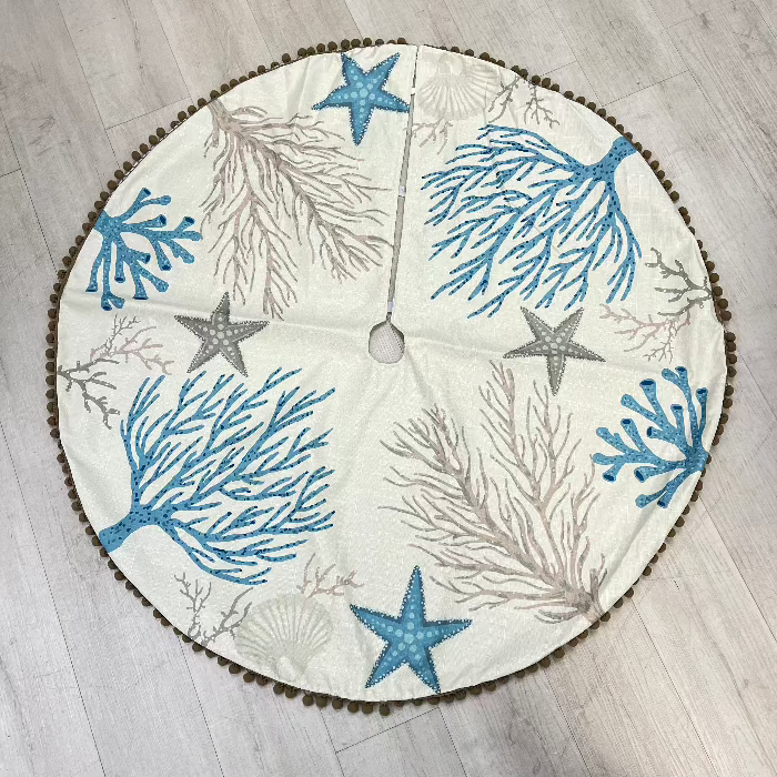 Coastal Seaside Tree Skirt Sunshine & Sweet Peas Coastal Decor