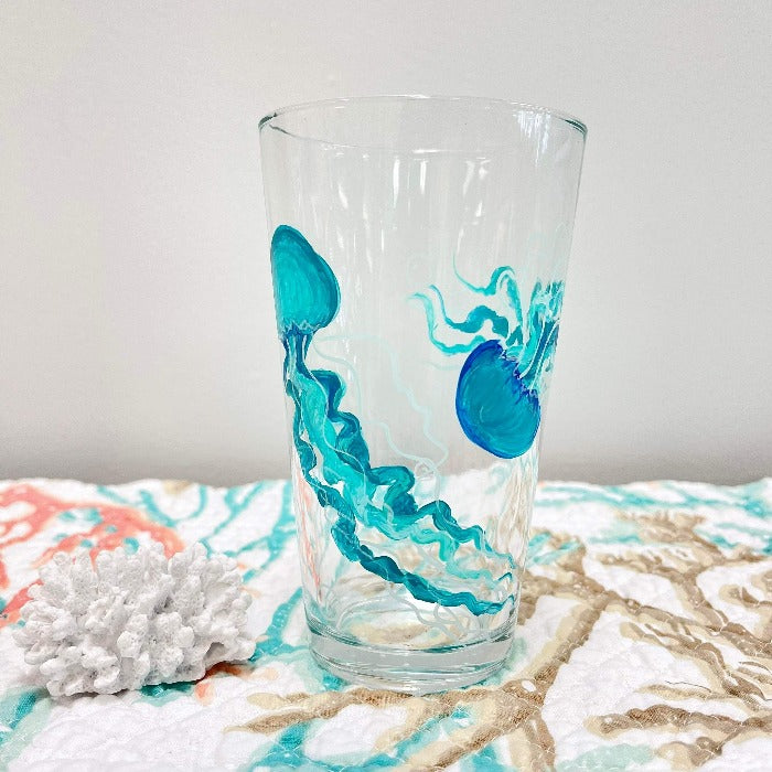 Jellyfish Pint Glass - Sunshine & Sweet Pea's Coastal Decor