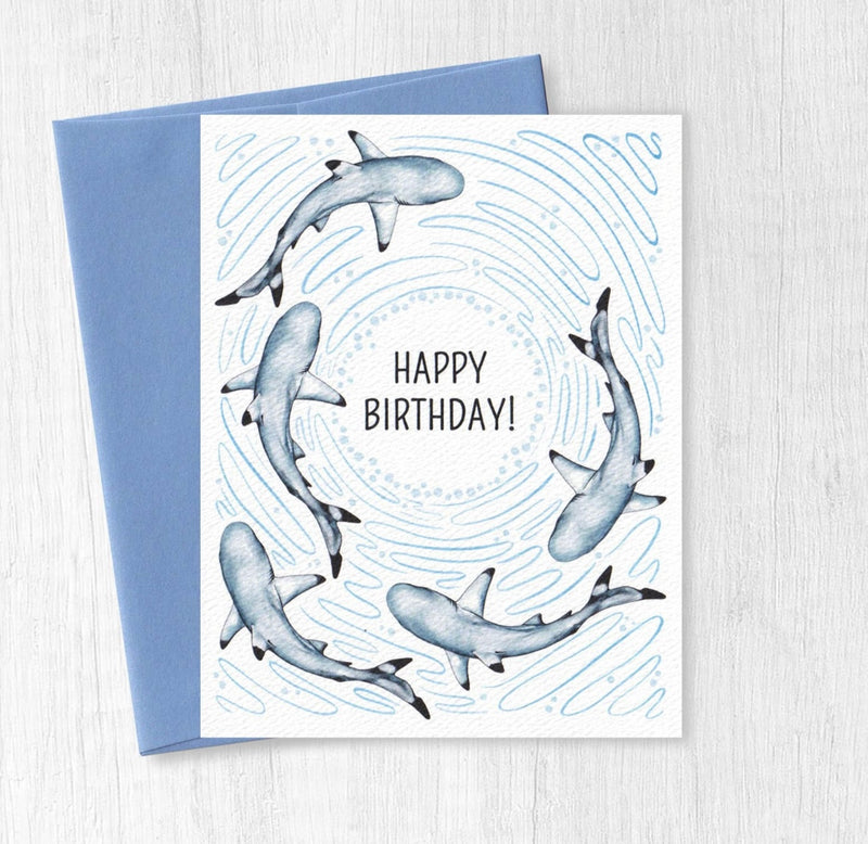 Reef Shark Happy Birthday Card